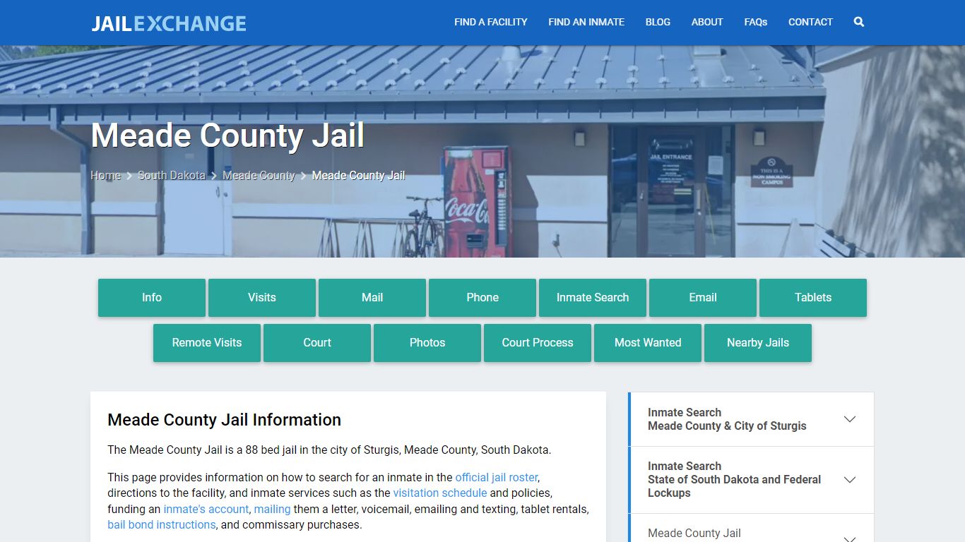 Meade County Jail, SD Inmate Search, Information