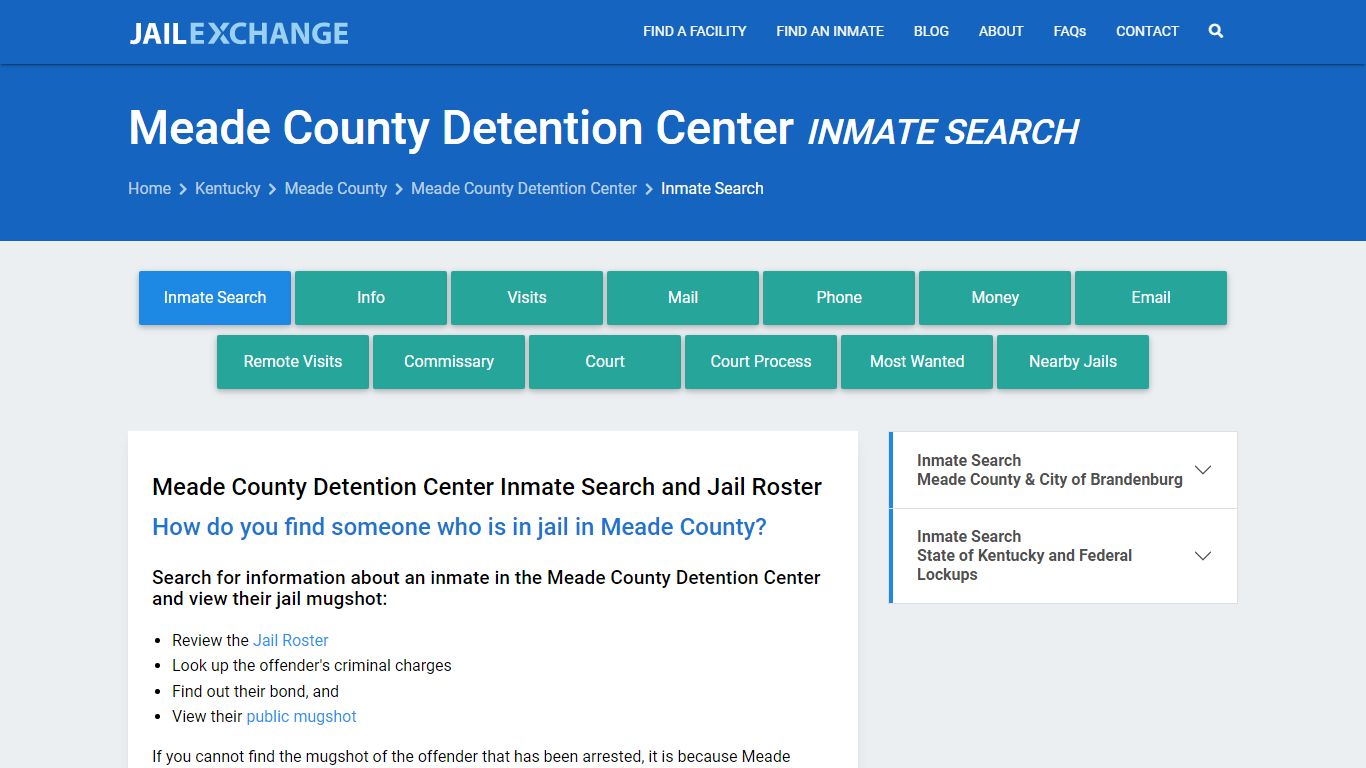 Meade County Detention Center Inmate Search - Jail Exchange